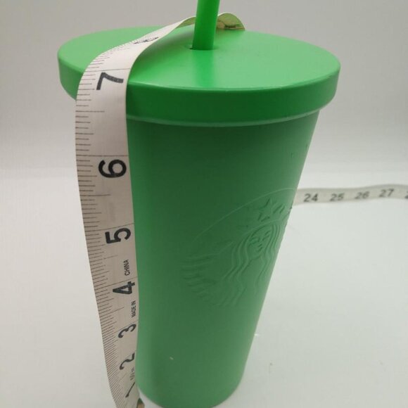 Starbucks Grande Kelly Green Stainless Steel Cold Cup w/plastic straw - Picture 6 of 7